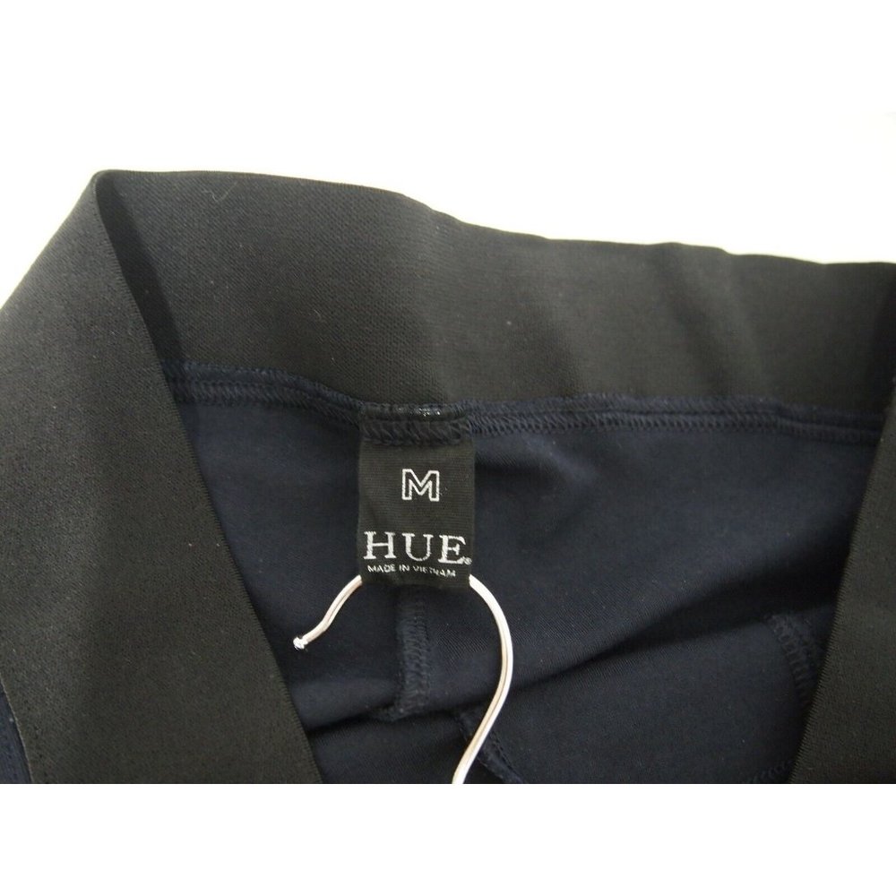 Hue Womens High Waist Ponte Leggings Navy Blue Colorblock Seamed Skinny Knit - Picture 5 of 7